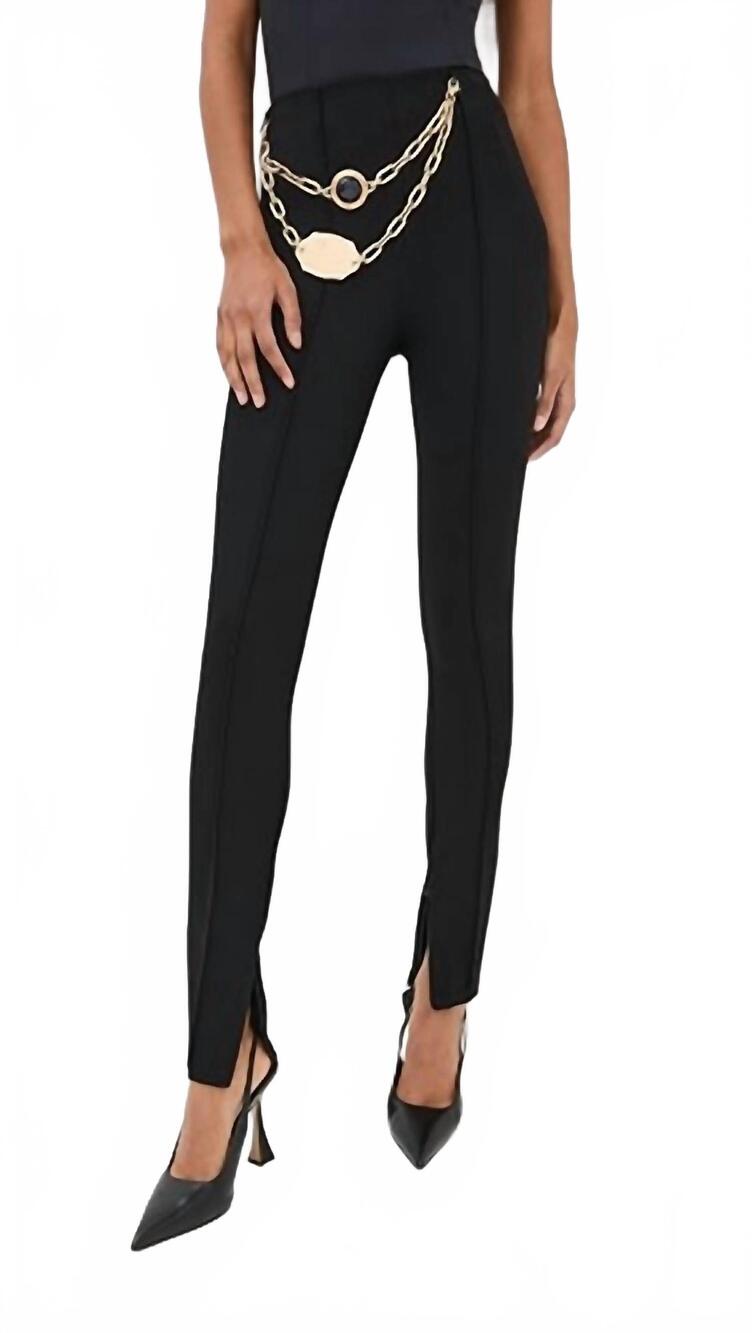 NEW AREA chain belt leggings in black
